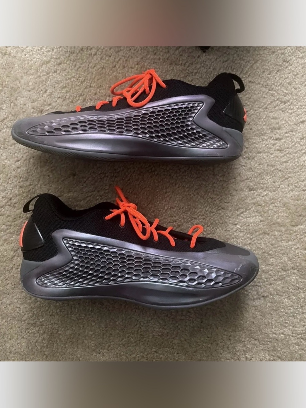 adidas Men's Black Athletic Shoes with Orange Laces